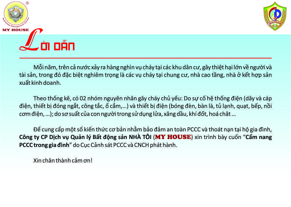 Cam nang pccc trong gia dinh