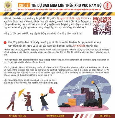 MY HOUSE TIN CẢNH BÁO MƯA DÔNG, SÉT TRÊN KHU VỰC TP HCM Tin phát lúc 10h30 16 10 2023